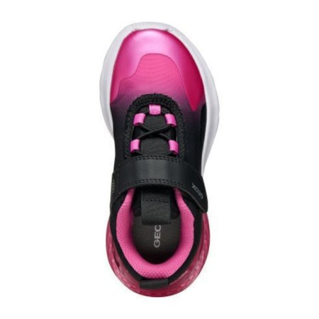 GEOX Illuminus Illuminus ΠΑΙΔΙΚΑ Sneakers ΑΝΑΤΟΜΙΚΑ ΜΕ ΣΚΡΑΤΣ & ΦΩΤΑΚΙΑ ΜΑΥΡΑ J56LZA02A9JC0922  